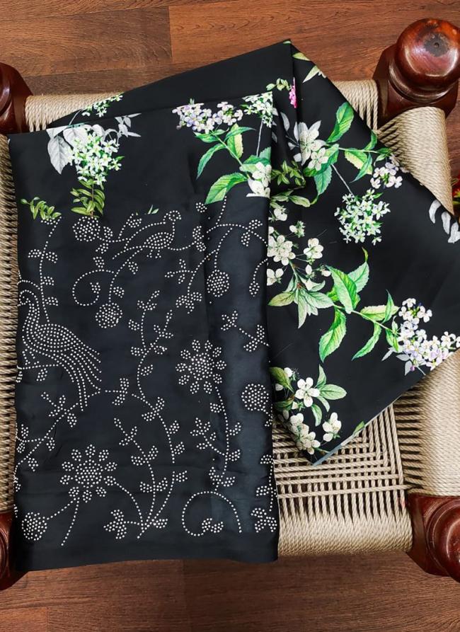 Japan Satin Black Traditional Wear Digital Printed Saree